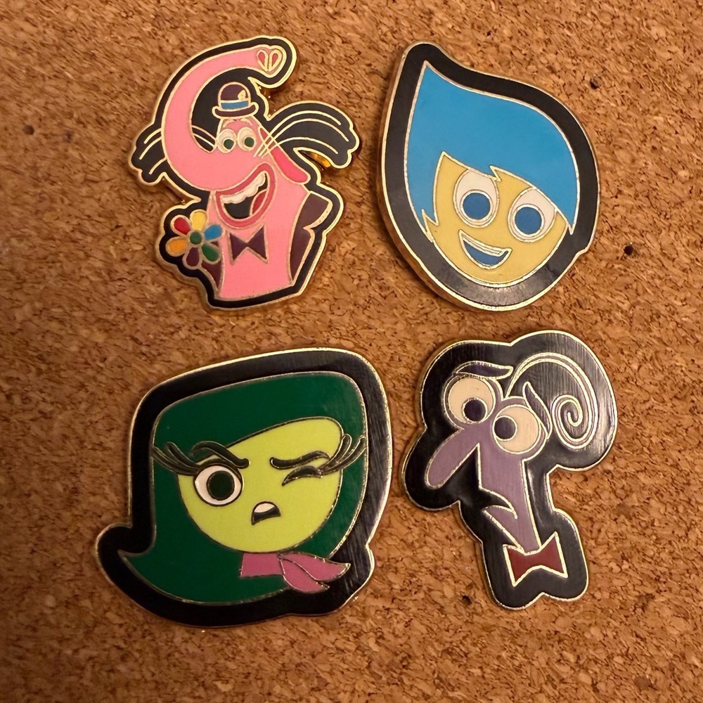 Authentic Disney Pixar Inside Out Emotions Pin Set of Four